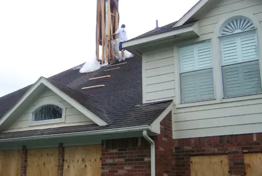 Tarping Chimney After The Storm